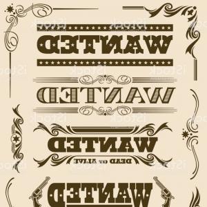 300x300 Vintage Wanted Dead Or Alive Western Poster Vector Frame Ornament