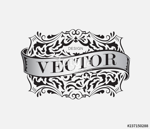 500x430 Hand Draw Engraving Western Vintage Frame Design Label Vector