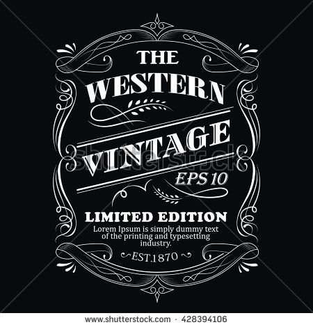 450x470 Hand Drawn Frame Western Label Blackboard Antique Typography