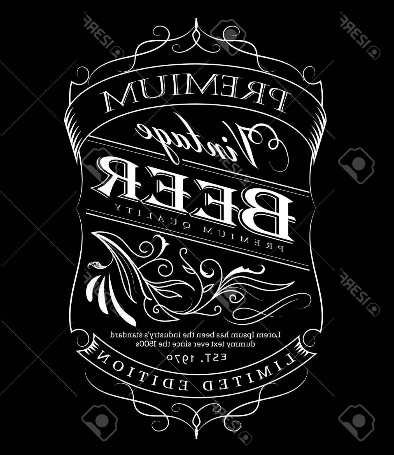 1353x1560 Photostock Vector Beer Label Western Hand Drawn Frame Blackboard
