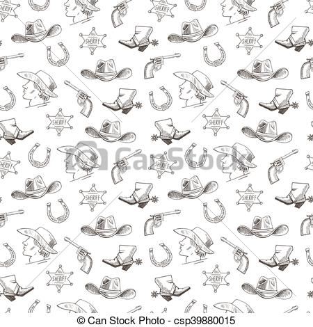 Western Hand Draw Sketch Vector Seamless Pattern Western 450x470 Western Hand Draw Sketch Vector Seamless Pattern Western