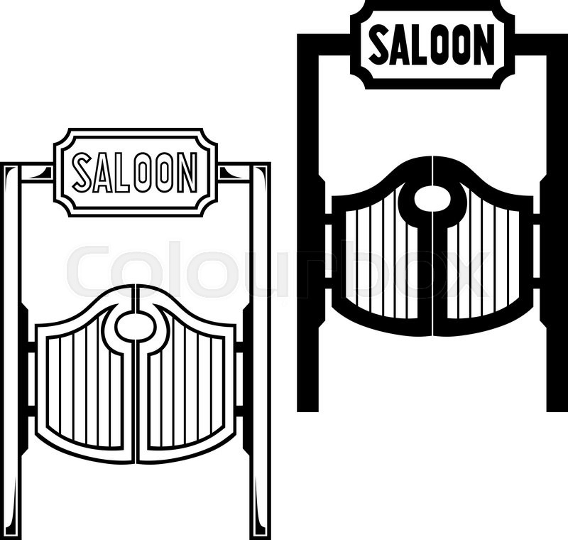 800x760 Old Western Swinging Saloon Doors Stock Vector Colourbox