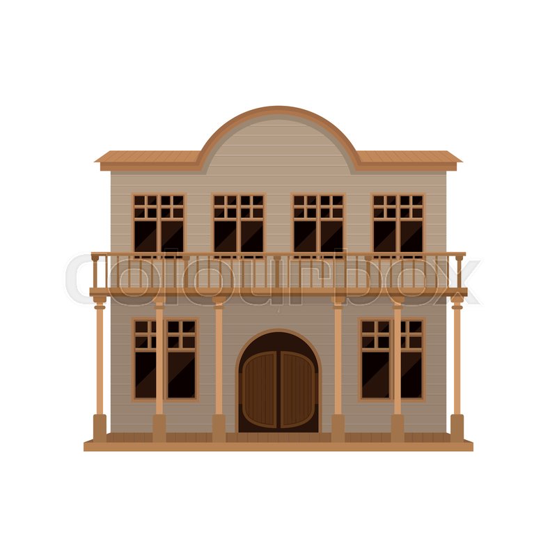 800x800 Old Wild West Saloon With Wood Stock Vector Colourbox