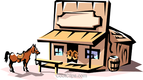 480x269 Western Saloon Royalty Free Vector Clip Art Illustration