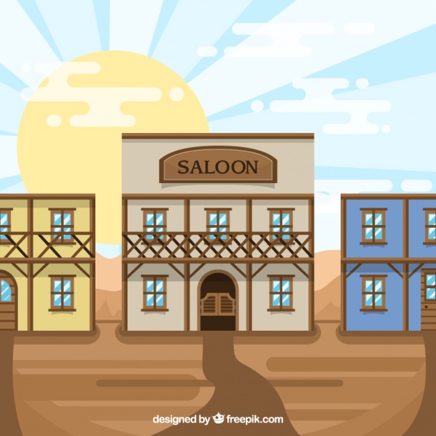 626x626 Wild West Scene With Saloon In Flat Design Vector Free Download