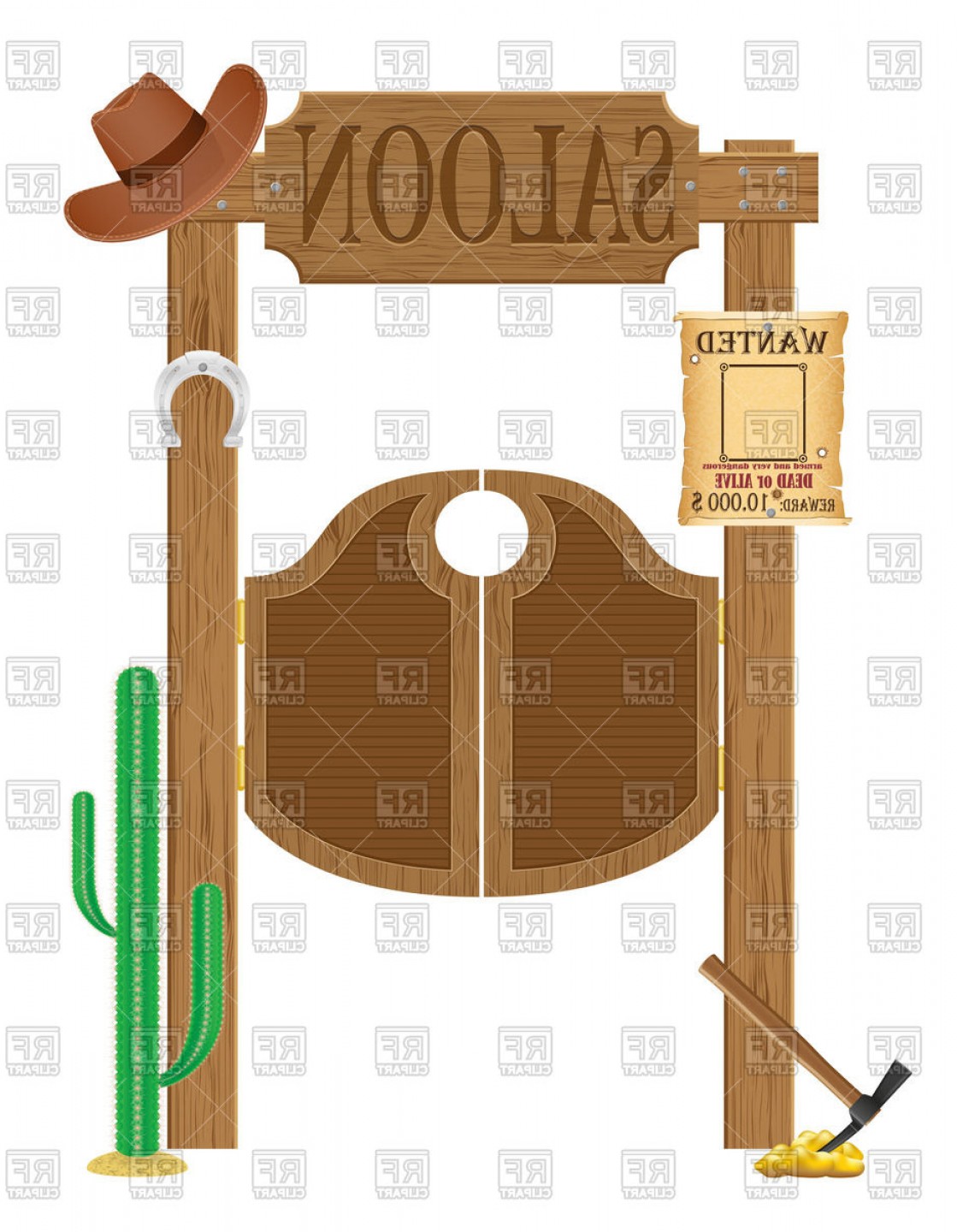 1119x1440 Wooden Doors In Western Saloon With Cowboy Hat Wanted Announcement