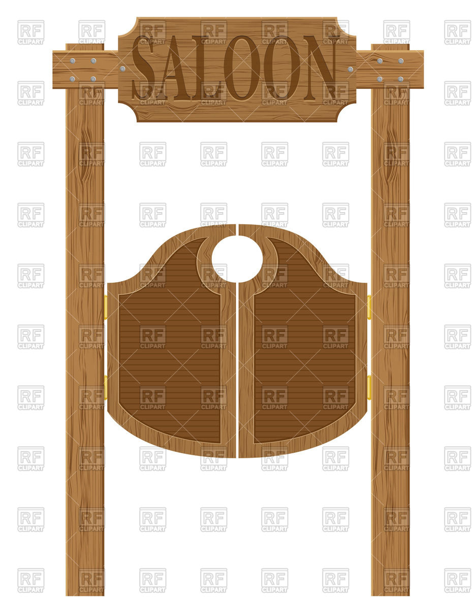 933x1200 Wooden Doors In Western Saloon Vector Image Of Objects Konturvid