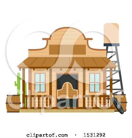 450x470 Clipart Of A Wild West Saloon Building Facade