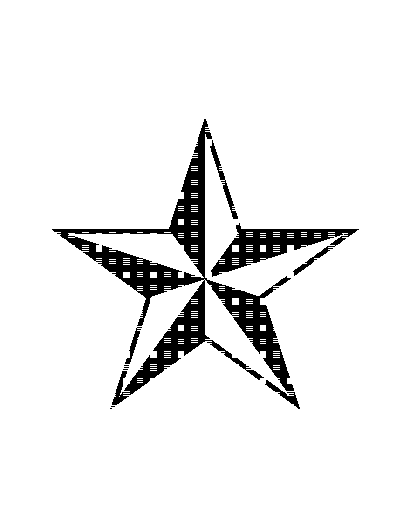 1700x2200 Star Black And White Country Western Star Clipart