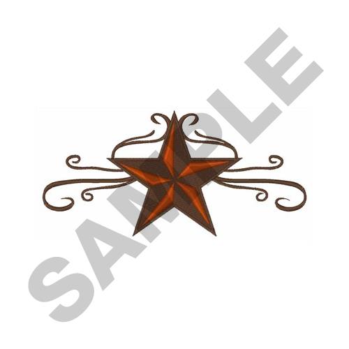 500x500 Western Star Scroll Embroidery Designs, Machine Embroidery Designs