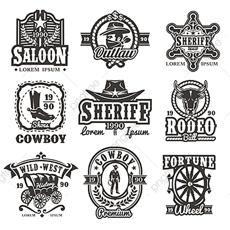 800x800 Set Of Vector Wild West Logos, Western, Cowboy, Rodeo Png