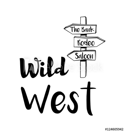 476x500 Wild West Road Arrow Signs American Western Vector Illustration