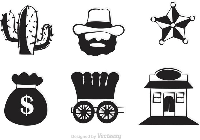 700x490 Black Western Vector Icons