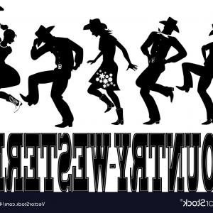300x300 Country Western Dance Silhouette Banner Vector Hoodamathrun