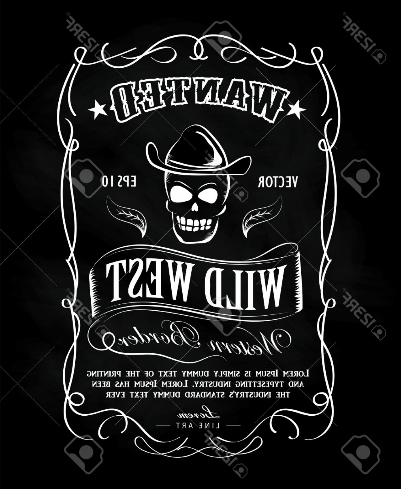 1278x1560 Photostock Vector Vintage Frame Label Blackboard Hand Drawn