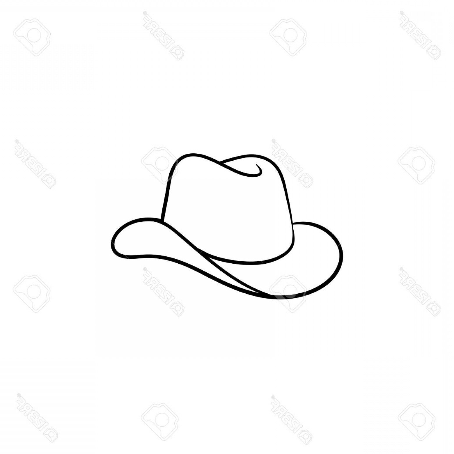 1560x1560 Photostock Vector Cowboy Hat Hand Drawn Outline Doodle Icon
