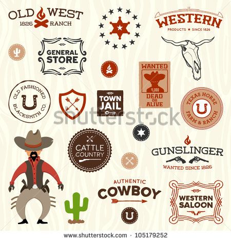 450x470 Vintage American Old West Western Designs And Graphics