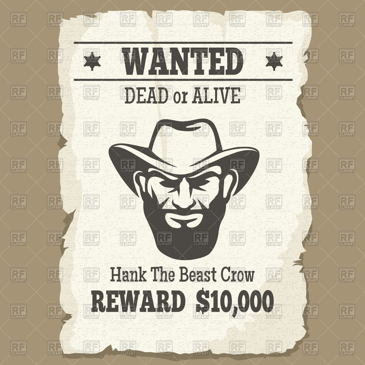 1200x1200 Wanted Dead Or Alive Icon, Vintage Western Poster With Cowboy Face
