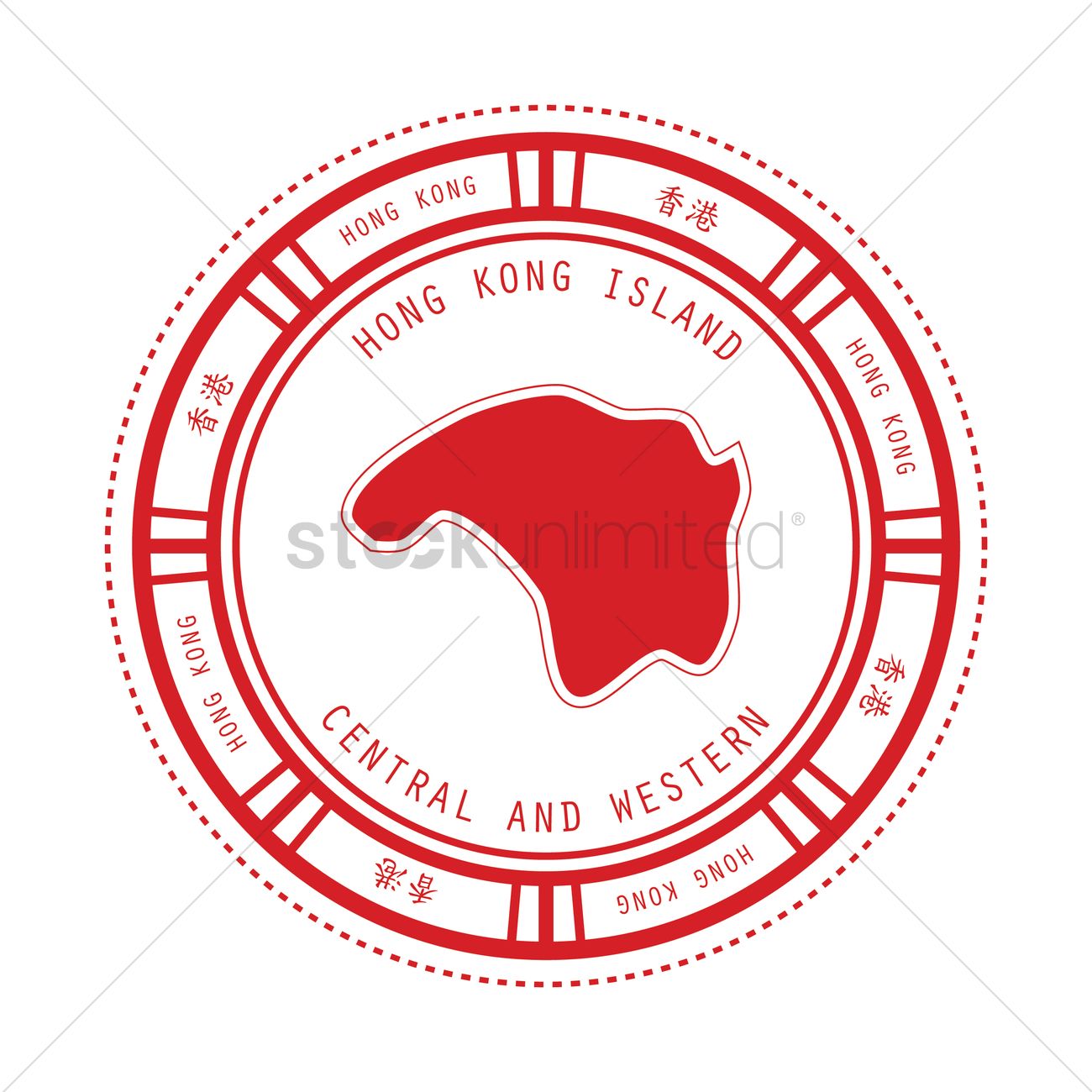 1300x1300 Central Western Hong Kong Map Vector Image