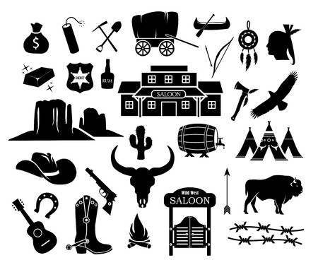 450x375 Cowboy, Western, Wild West Vector Icon Set Royalty Free Vector