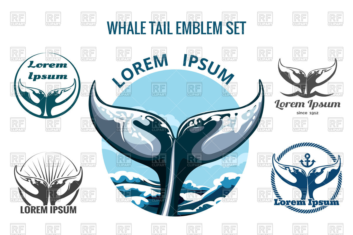 Whale Tail Logo Or Emblem Set Only Free Font Used Isolated 1200x800 Whale Tail Logo Or Emblem Set Only Free Font Used Isolated