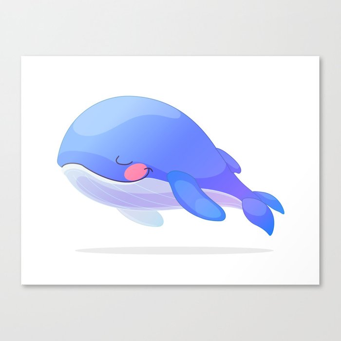 700x700 Cute Whale Vector Graphic Character Canvas Print