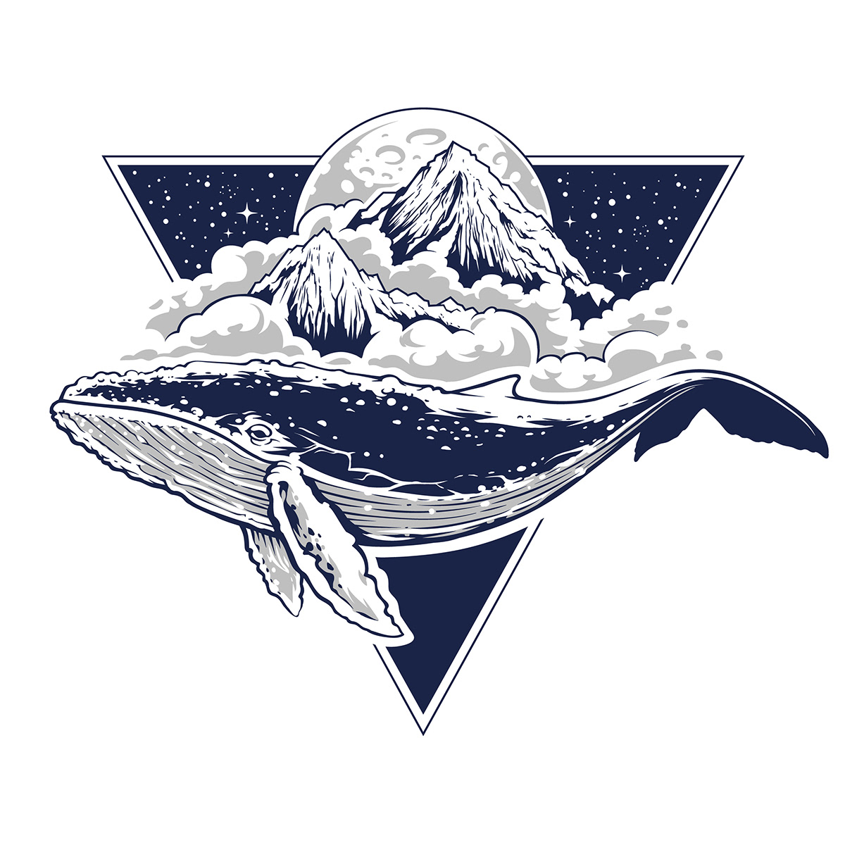 1200x1200 Whale Surreal Vector Art On Behance