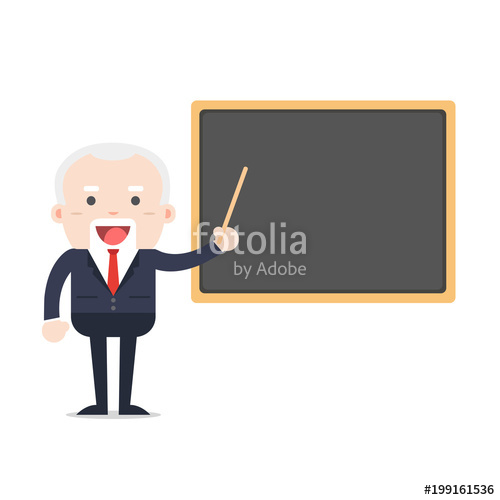 Senior Teacher, Professor Standing In Front Of Blackboard Teaches 500x500 Senior Teacher, Professor Standing In Front Of Blackboard Teaches