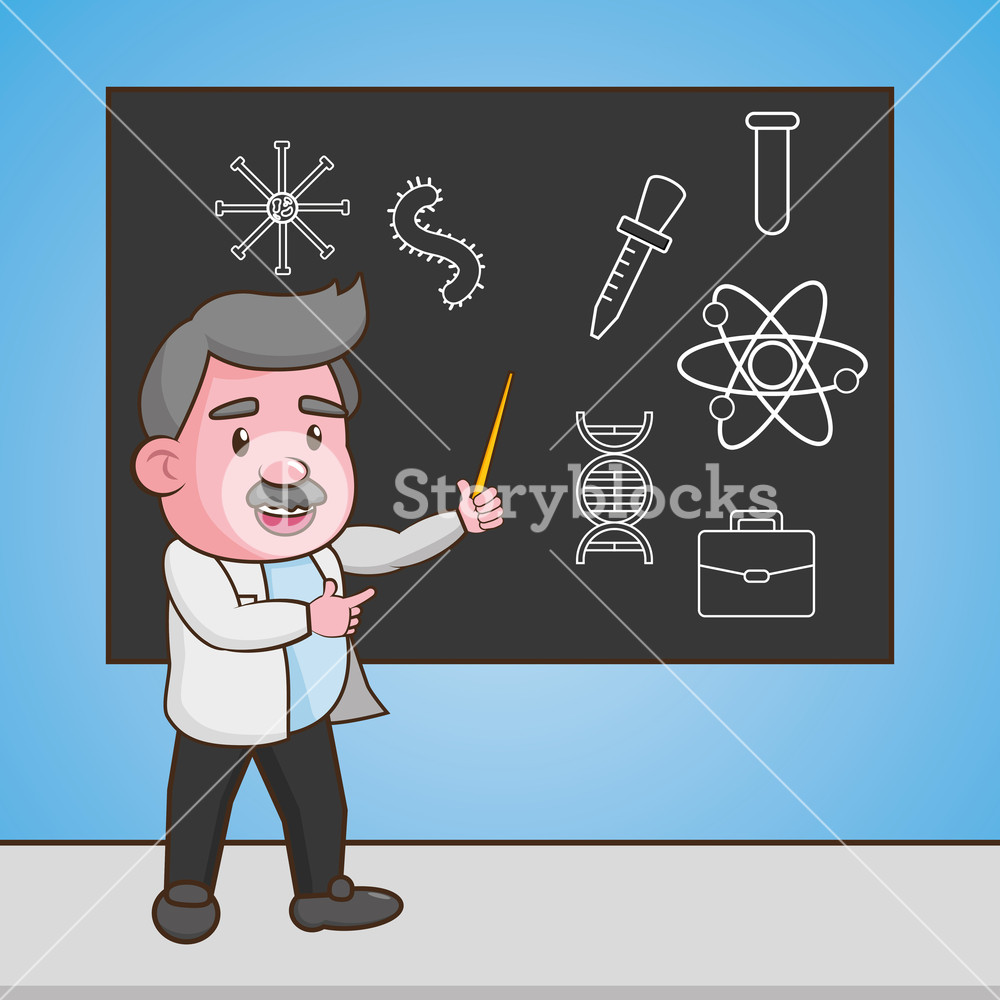Scientific Professor Teaches Blackboard Science Laboratory Vector 1000x1000 Scientific Professor Teaches Blackboard Science Laboratory Vector