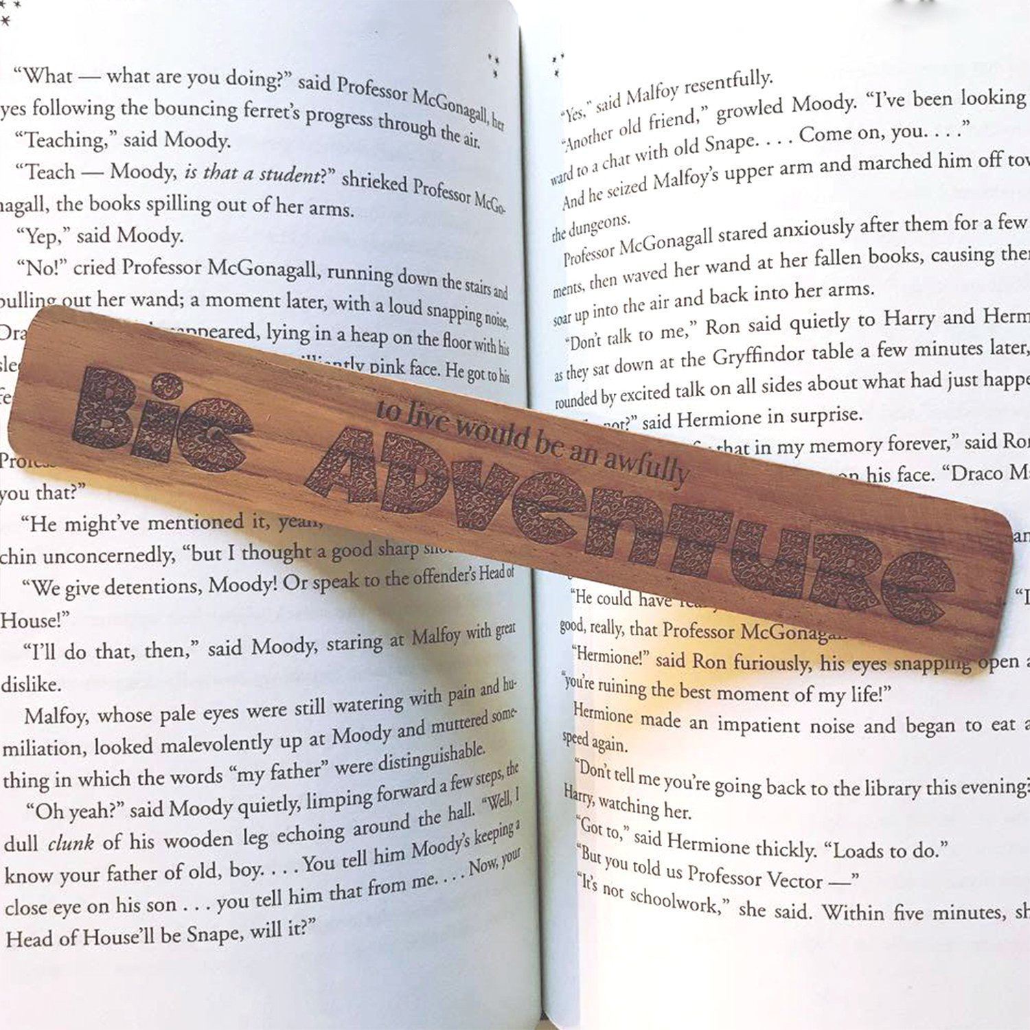Woodmark Awfully Big Adventure Quote Teakwood Bookmark 1500x1500 Woodmark Awfully Big Adventure Quote Teakwood Bookmark
