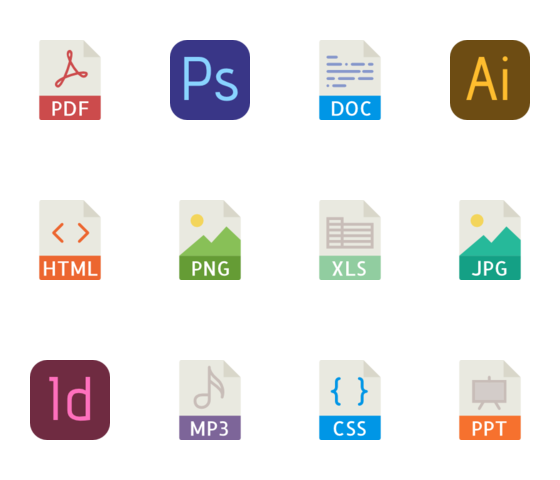 Types Color Vector Icons 560x480 Types Color Vector Icons