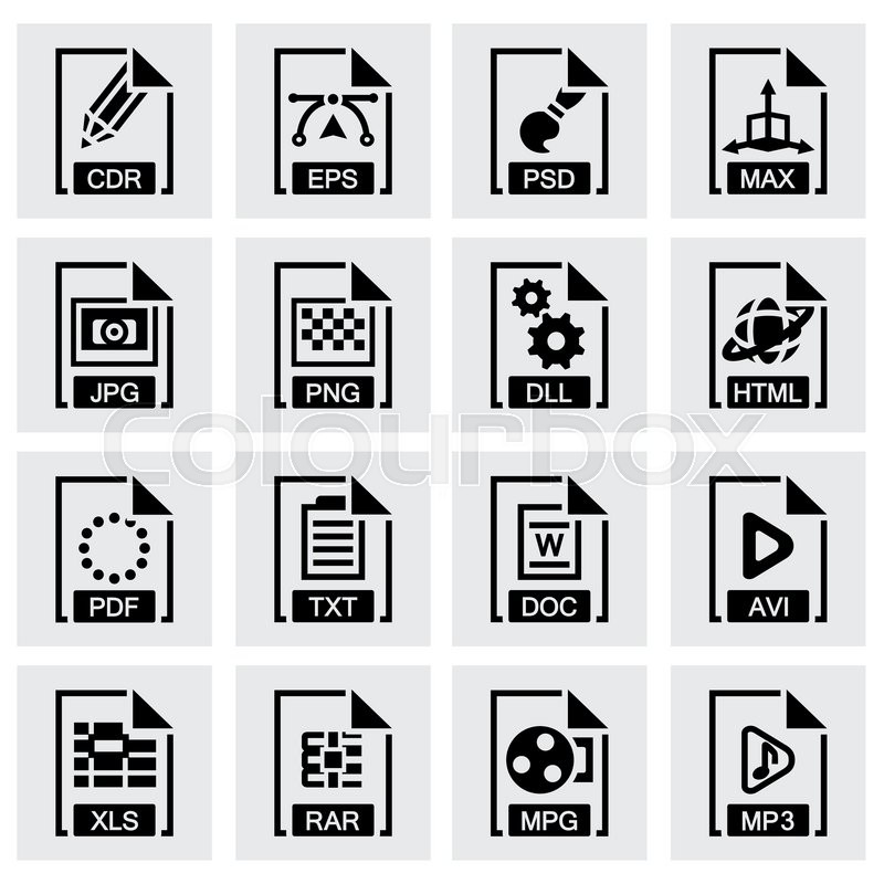 800x800 Vector Type Icon Set On Grey Stock Vector Colourbox