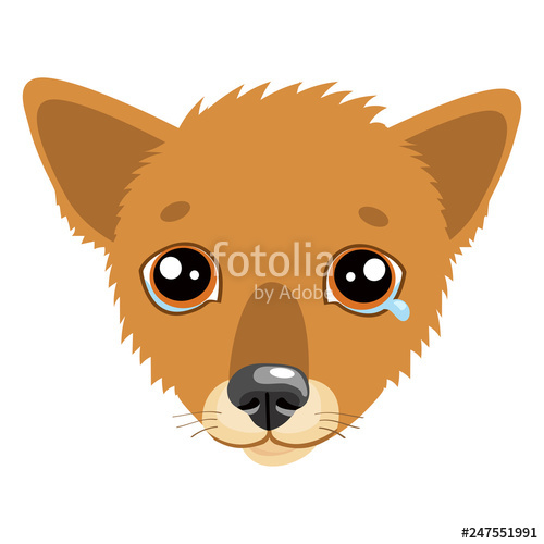 500x500 Sad Dog Face Emoticon Vector Icon Vector Head Cute Sad Face Pet