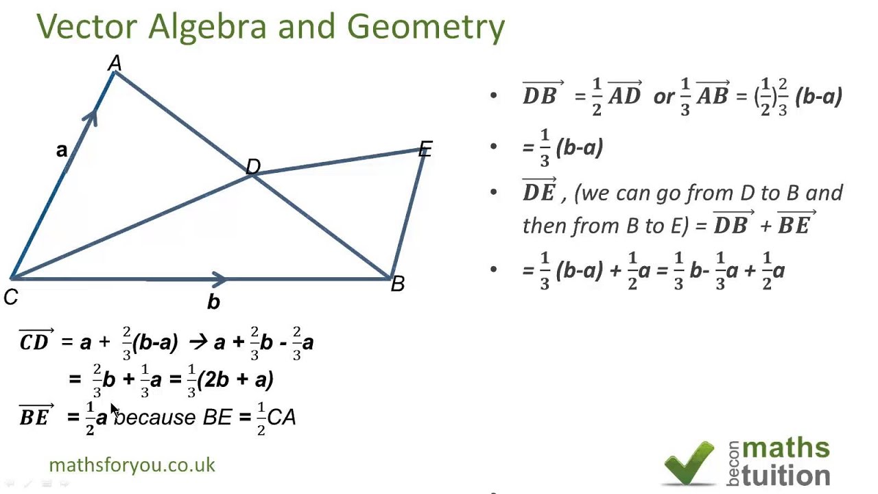 1280x720 Igcse Maths Vector Algebra Geometry As Level Maths Revision