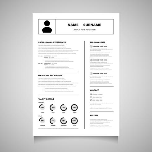 490x490 Modern Resume Cv Form Of Black Color Vector You Can Use For Apply