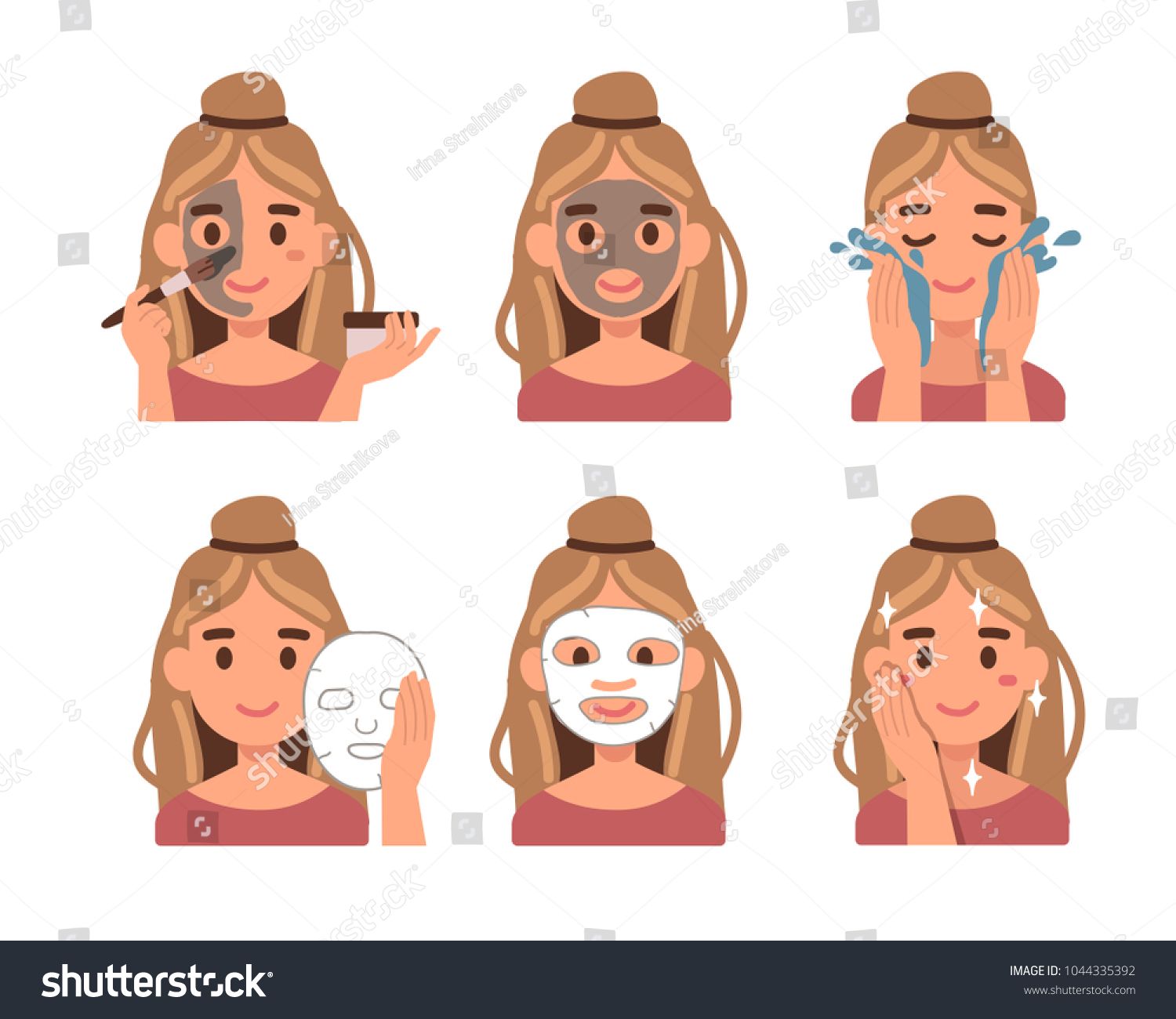 1500x1300 Steps How To Apply Facial Mask Flat Style Vector Illustration