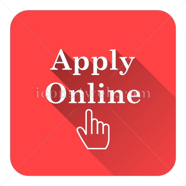 600x600 Apply Online Flat Icon With Long Shadow Vector