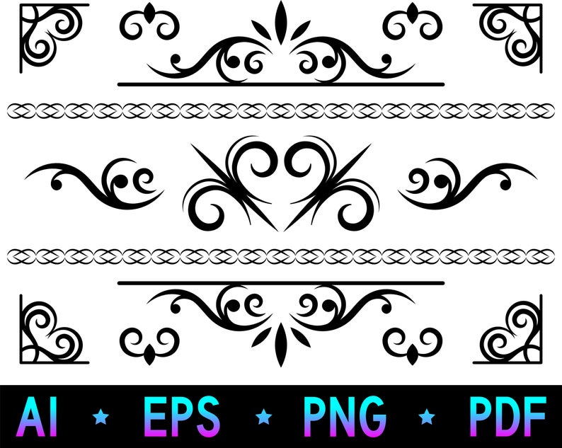 794x633 Decorative Vector Clipart Png Pdf Digital Vector Etsy
