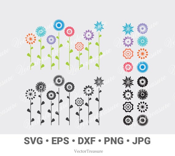 570x507 Flowers Vector Flowers Clip Art Flower Clipart Flowers Etsy