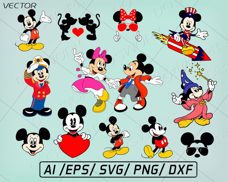 794x635 Mickey Disney Vector Clipart Cricut Print Etsy