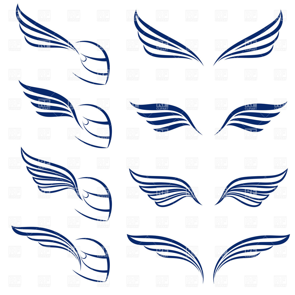 1200x1200 Symbolic, Simple Racing Wings Vector Image Of Design Elements