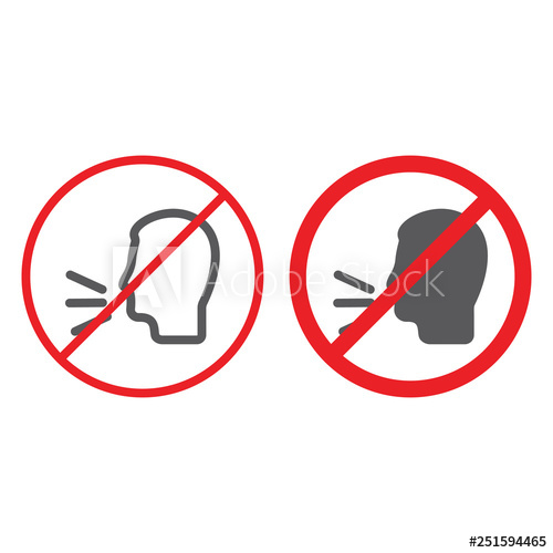 500x500 No Talking Line And Glyph Icon, Prohibited And Warning, Do Not