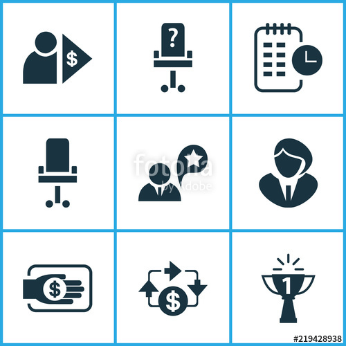Work Icons Set With Job Performance, Long Term Plan, Financing 500x500 Work Icons Set With Job Performance, Long Term Plan, Financing