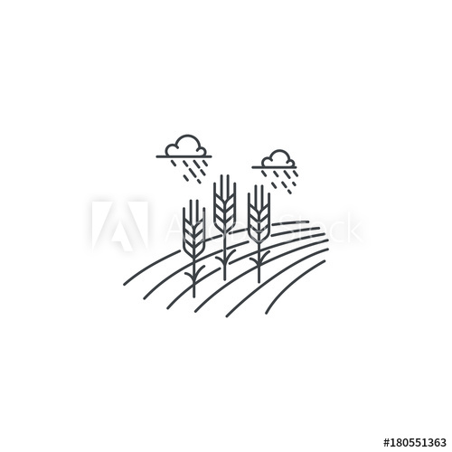 500x500 Farm Wheat Line Icon Outline Illustration Of Wheat Field Vector