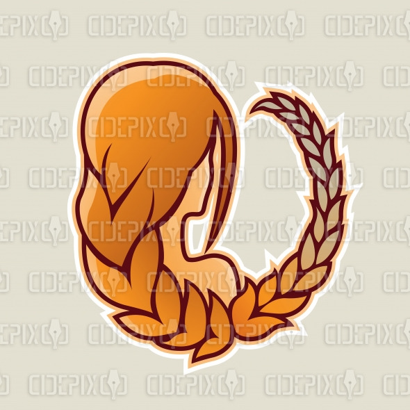 590x590 Girl With Orange Hair And Wheat Icon Vector Illustration Cidepix
