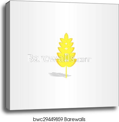 382x390 Yellow Plant Wheat Icon Vector, Canvas Print Barewalls Posters