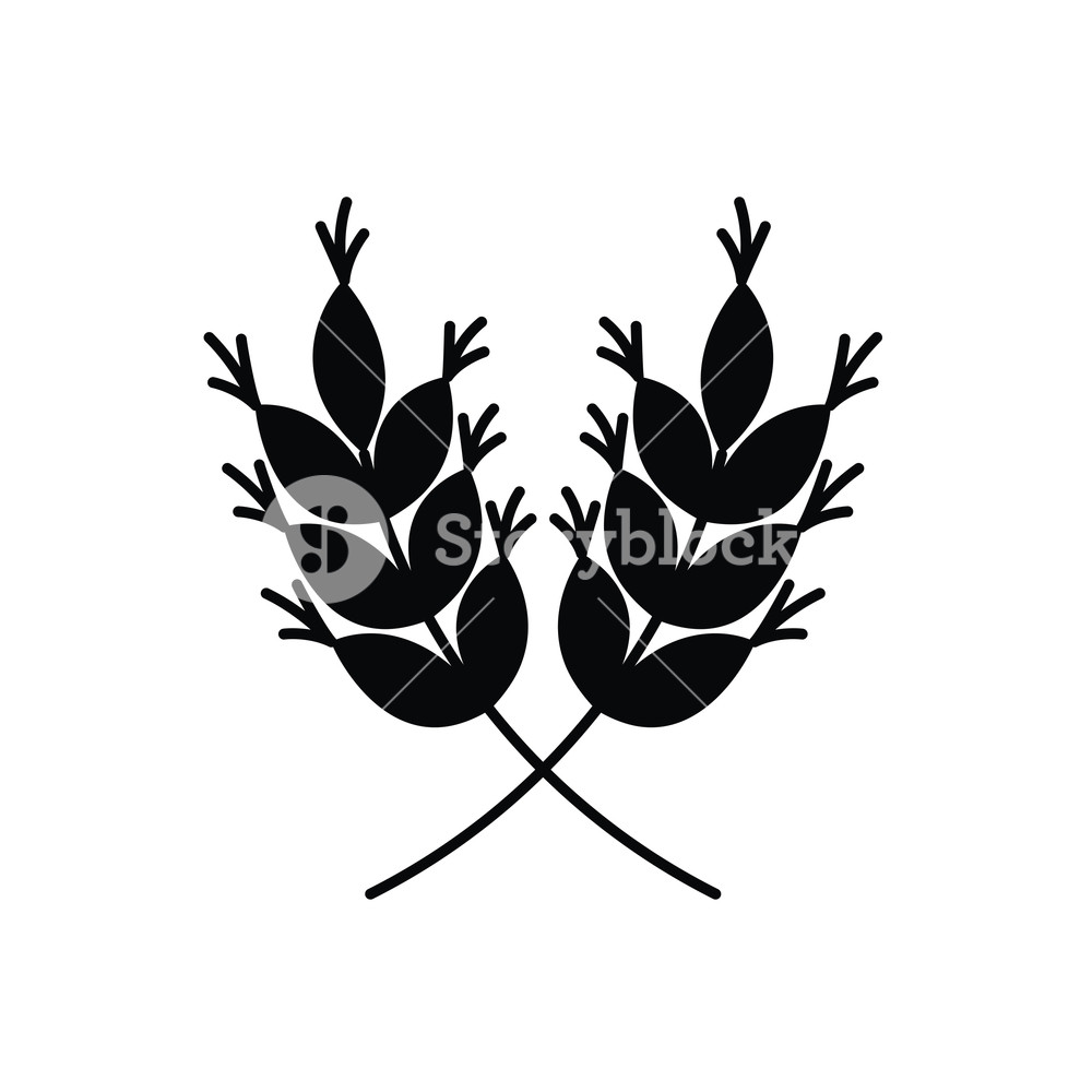 1000x1000 Wheat Leaves Isolated Icon Vector Illustration Desing Royalty Free