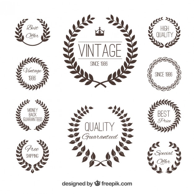 626x626 Label Wheat Silhouette Set Vector Free Download