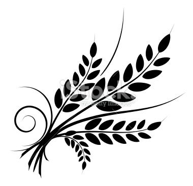 380x366 Simple Wheat Icon With Swirl Designs