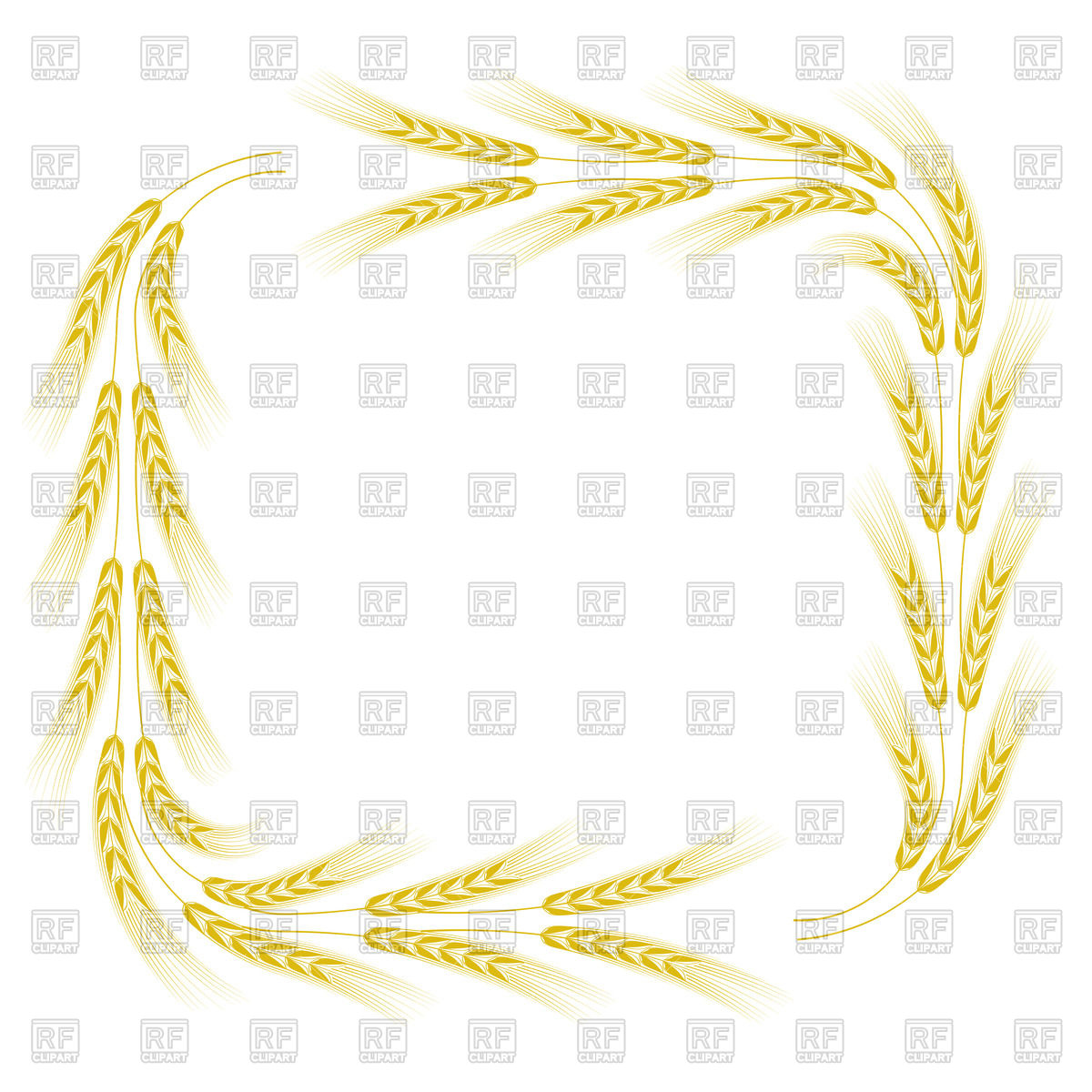 1200x1200 Frame With Yellow Wheat Vector Image Of Borders And Frames